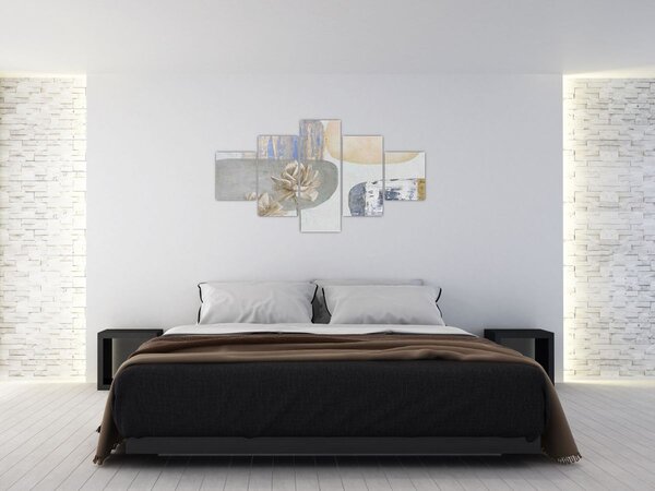 Obraz - Malba s květy a texturami (125x70 cm)