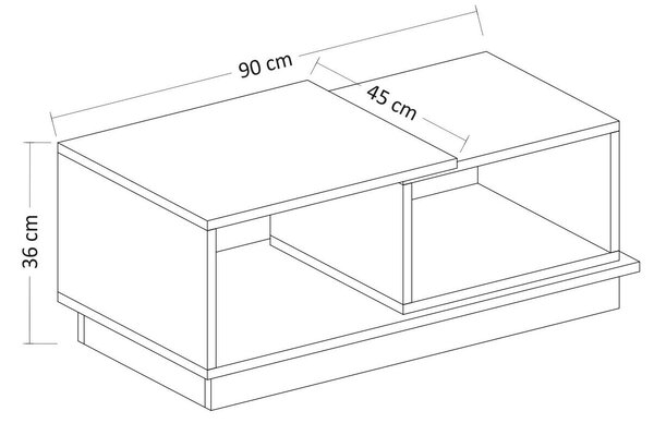 Konferenční stolek Concept (antracit + dub)
