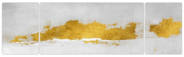Obraz - Zlaté a šedé tahy (170x50 cm)