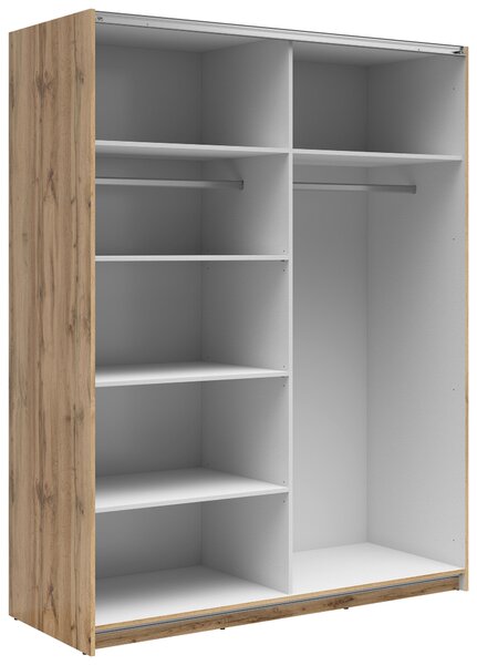 SKŘÍŇ S POSOUVACÍMI DVEŘMI, dub wotan, 153,5/195,5/60 cm MID.YOU - Šatní skříně, Online Only