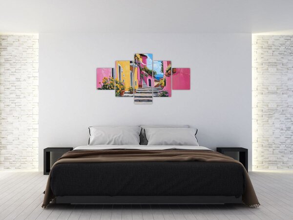 Obraz - Růžová ulička (125x70 cm)