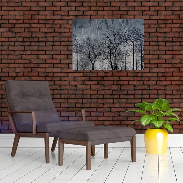 Obraz - Siluety stromů s listy (70x50 cm)