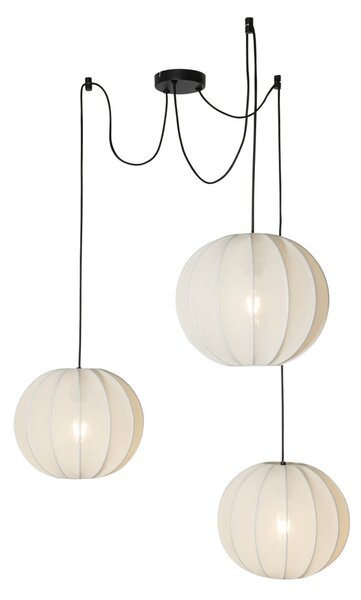 Designové závěsné svítidlo bílé hedvábí 30 cm 3-světlo - Plu