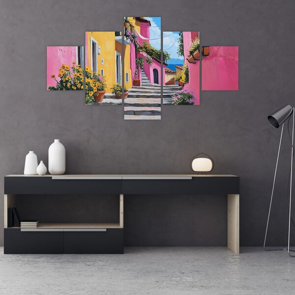 Obraz - Růžová ulička (125x70 cm)
