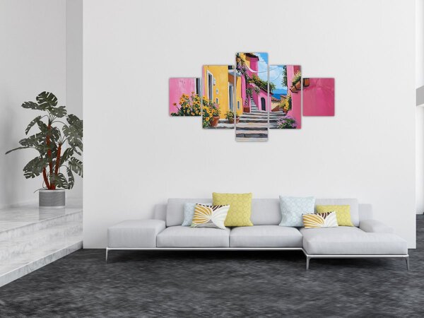 Obraz - Růžová ulička (125x70 cm)