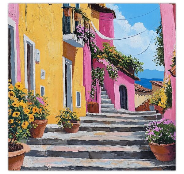 Obraz - Růžová ulička (30x30 cm)