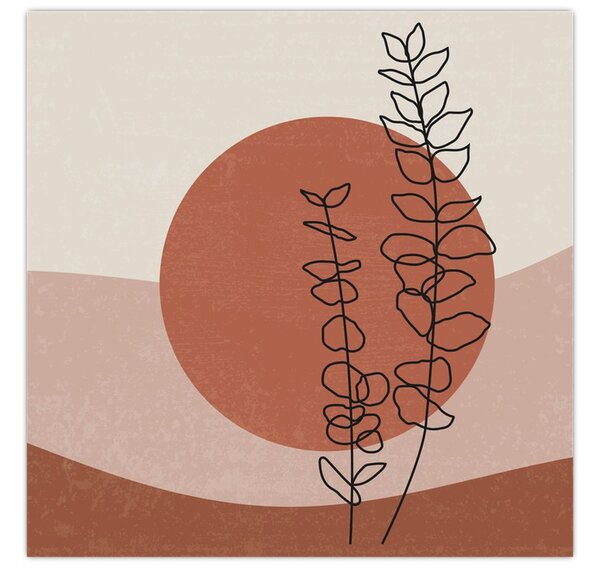 Obraz - Boho listy N⁰1 (30x30 cm)