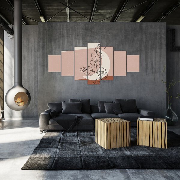 Obraz - Boho listy N⁰2 (210x100 cm)