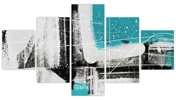 Obraz - Tyrkysová abstrakce (125x70 cm)