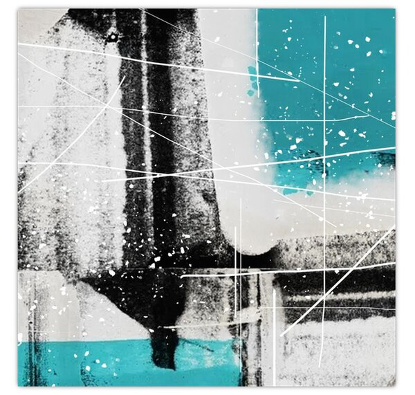 Obraz - Tyrkysová abstrakce (30x30 cm)