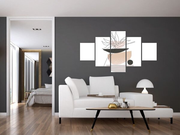 Obraz - Line art květiny N⁰1 (125x70 cm)