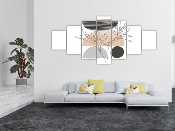 Obraz - Line art květiny N⁰2 (210x100 cm)