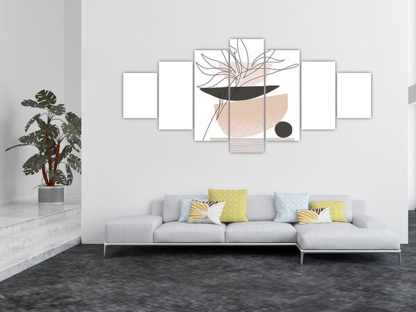 Obraz - Line art květiny N⁰1 (210x100 cm)