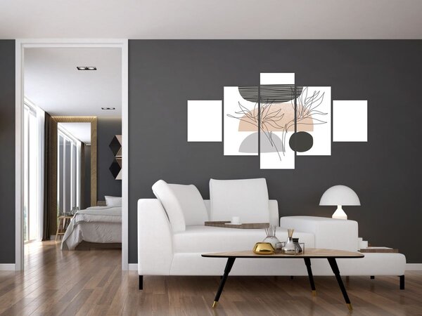 Obraz - Line art květiny N⁰2 (125x70 cm)