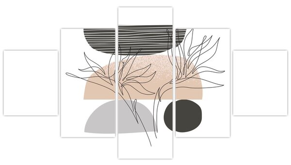 Obraz - Line art květiny N⁰2 (125x70 cm)