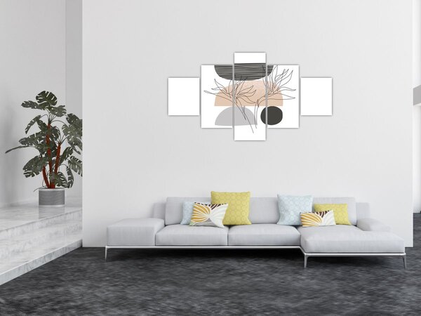 Obraz - Line art květiny N⁰2 (125x70 cm)