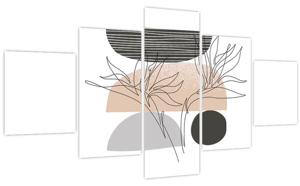 Obraz - Line art květiny N⁰2 (125x70 cm)