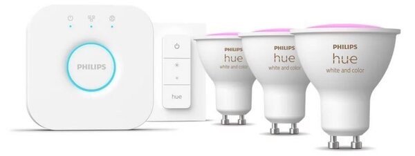 Hue základní set Bridge + 3xLED žárovka WACA GU10 4,2W 400lm 2000-6500K + ovladač