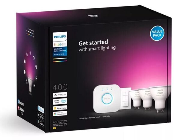 Hue základní set Bridge + 3xLED žárovka WACA GU10 4,2W 400lm 2000-6500K + ovladač