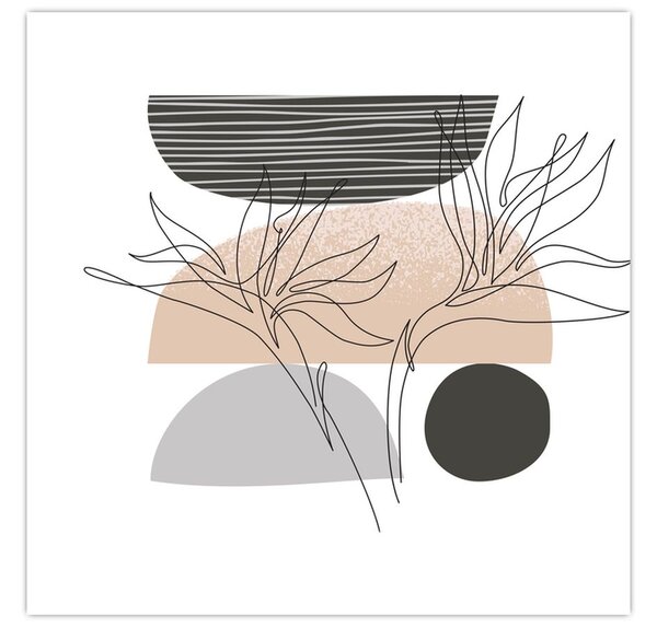 Obraz - Line art květiny N⁰2 (30x30 cm)