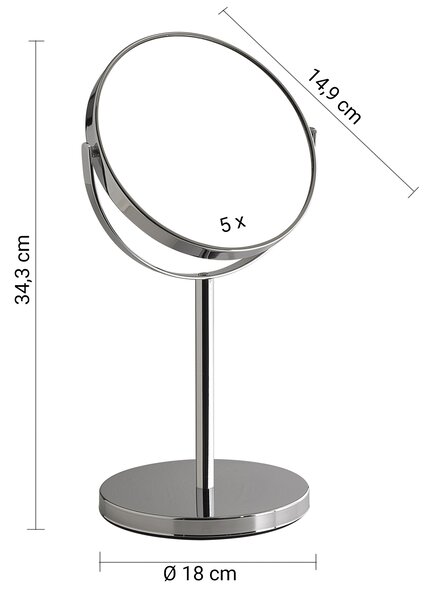 Gedy Gedy, ANNA kosmetické zrcadlo na postavení, průměr 163mm, oboustranné, chrom, 211213
