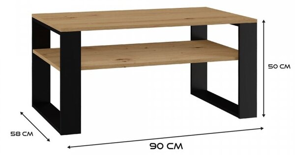 FALCO Konferenční stolek Elen 2 dub artisan/černá