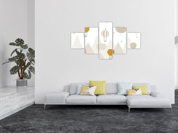 Obraz - Létající balóny (125x70 cm)
