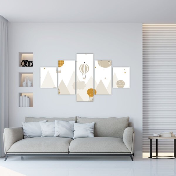 Obraz - Létající balóny (125x70 cm)