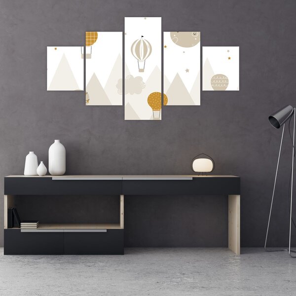 Obraz - Létající balóny (125x70 cm)