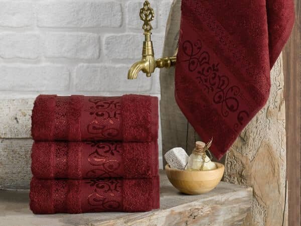 XPOSE® Bambusový ručník CATANIA - vínový 50x90 cm