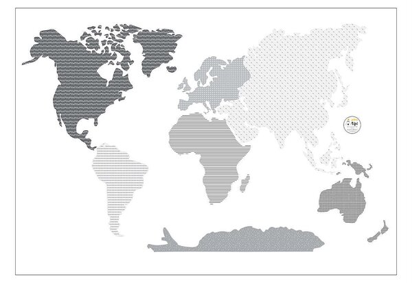 Samolepka World Map Black