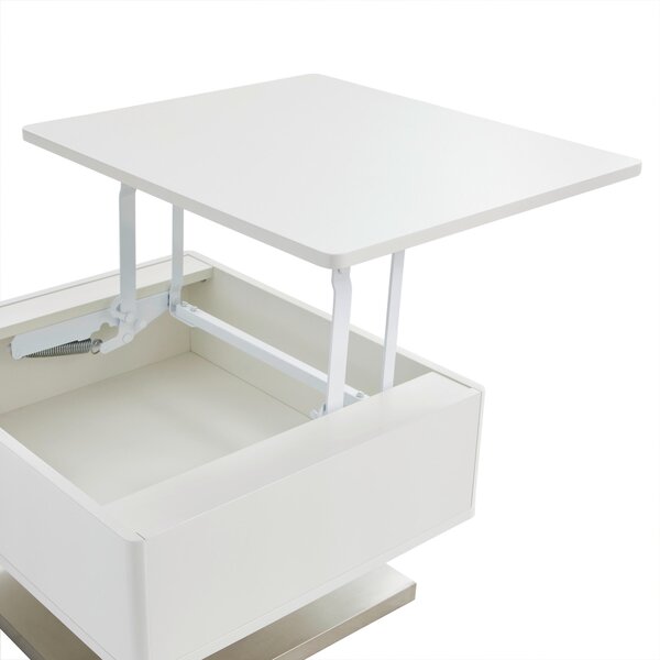 KONFERENČNÍ STOLEK, bílá, barvy nerez oceli, kov, kompozitní dřevo, 60/70/40,5 cm Carryhome - Konferenční stolky