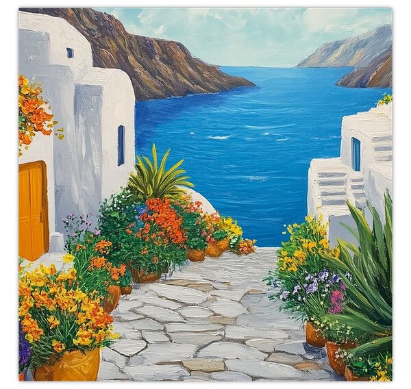 Obraz - Řecká ulička (30x30 cm)