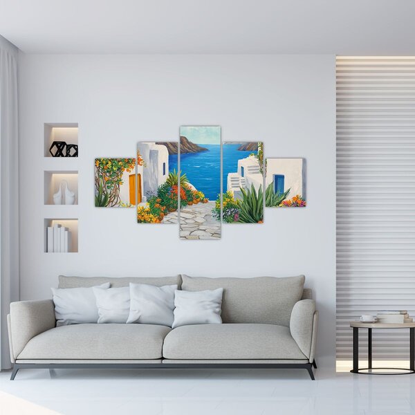 Obraz - Řecká ulička (125x70 cm)