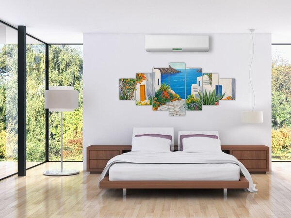 Obraz - Řecká ulička (210x100 cm)