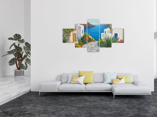 Obraz - Řecká ulička (125x70 cm)