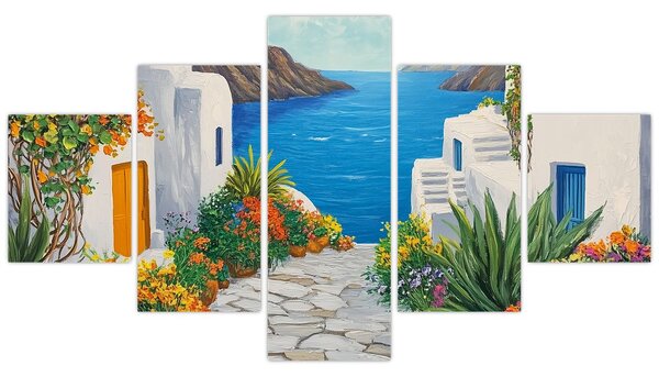 Obraz - Řecká ulička (125x70 cm)