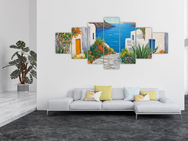 Obraz - Řecká ulička (210x100 cm)