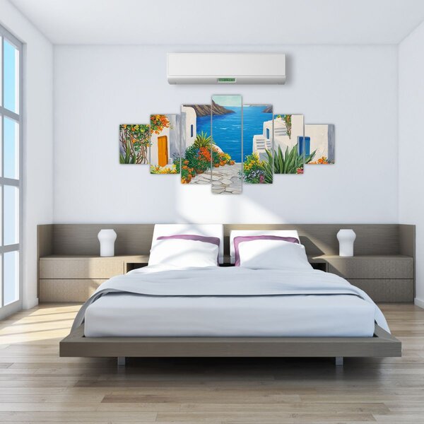 Obraz - Řecká ulička (210x100 cm)