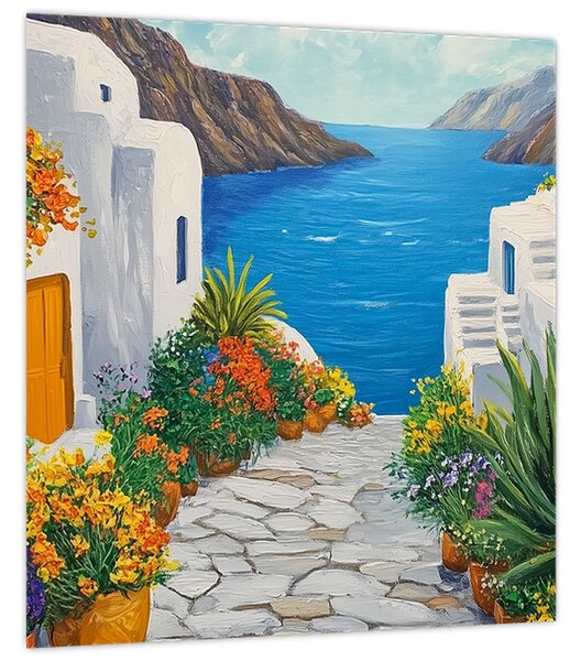 Obraz - Řecká ulička (30x30 cm)
