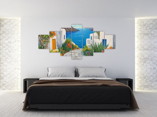 Obraz - Řecká ulička (210x100 cm)