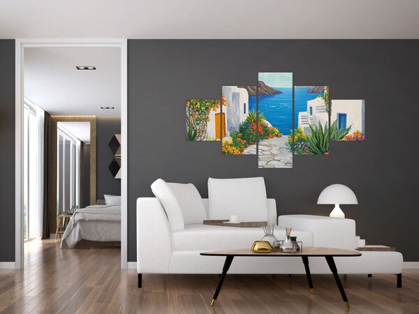 Obraz - Řecká ulička (125x70 cm)