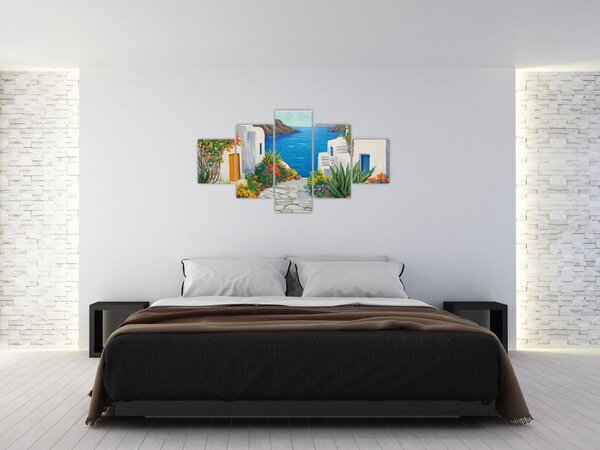 Obraz - Řecká ulička (125x70 cm)