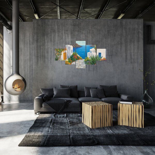 Obraz - Řecká ulička (125x70 cm)