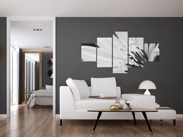 Obraz - Černobílá květina (125x70 cm)