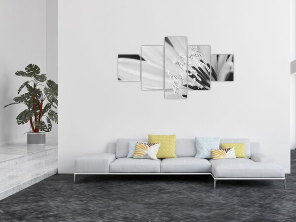 Obraz - Černobílá květina (125x70 cm)