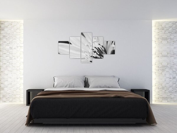 Obraz - Černobílá květina (125x70 cm)
