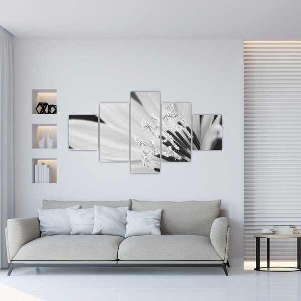 Obraz - Černobílá květina (125x70 cm)
