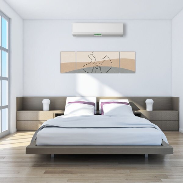 Obraz - Line art polibek (170x50 cm)