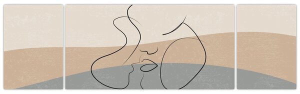Obraz - Line art polibek (170x50 cm)